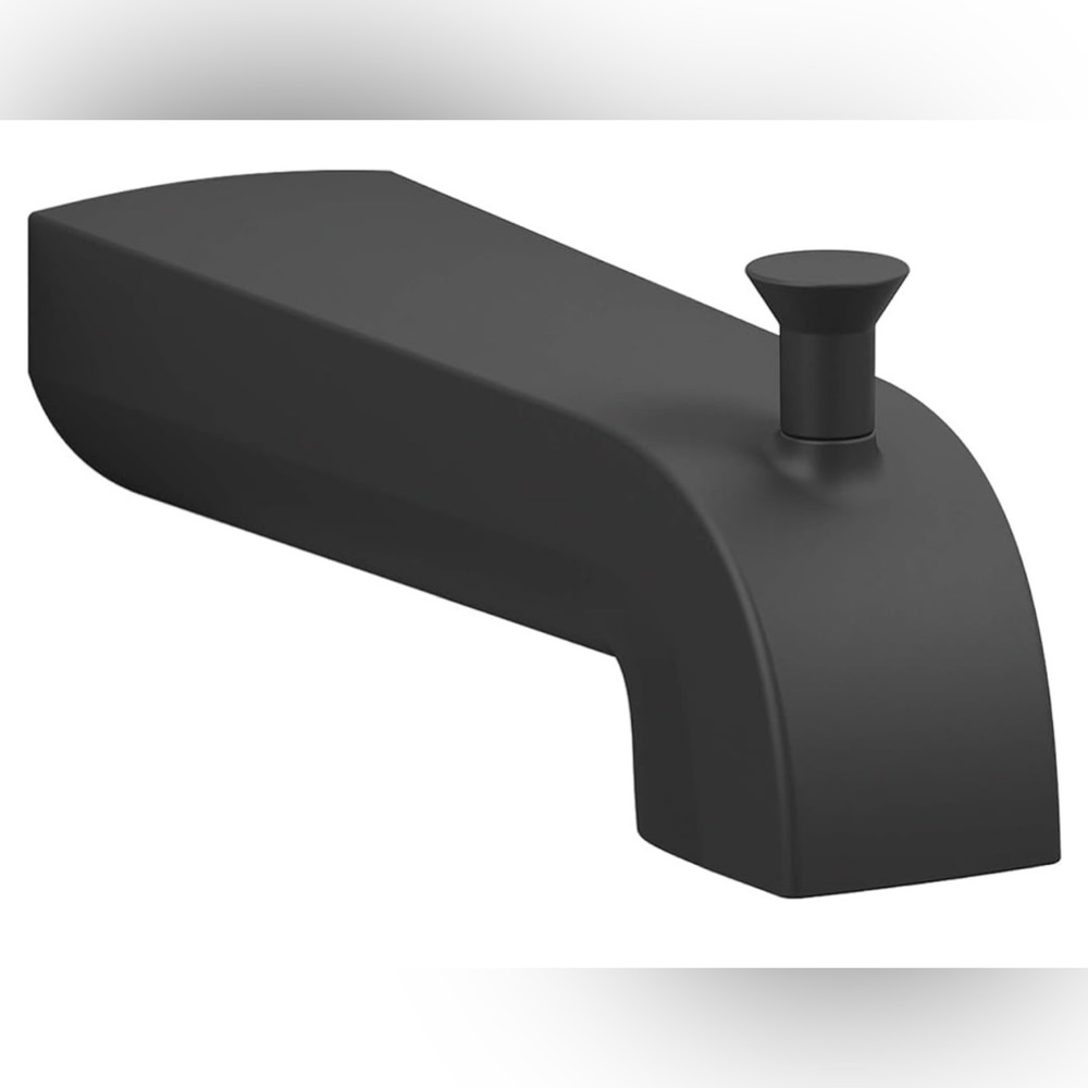 KOHLER K-97089-BL Pitch Wall-Mount Diverter Bath Spout (Matte Black)